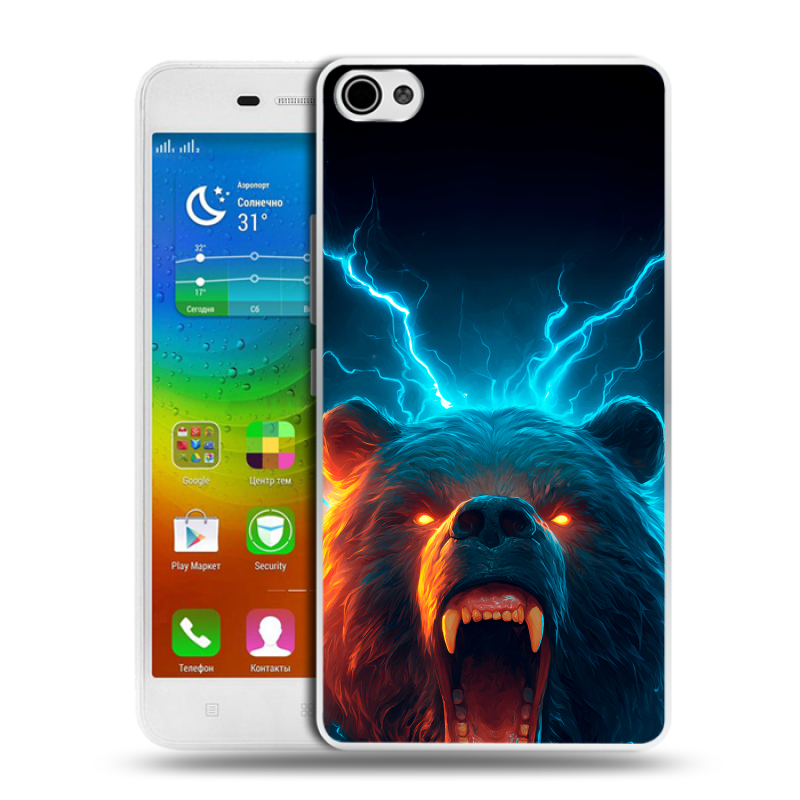 Силиконовый чехол на Lenovo S60 с принтом Медведь Силиконовый чехол на Lenovo S60 с принтом Медведь