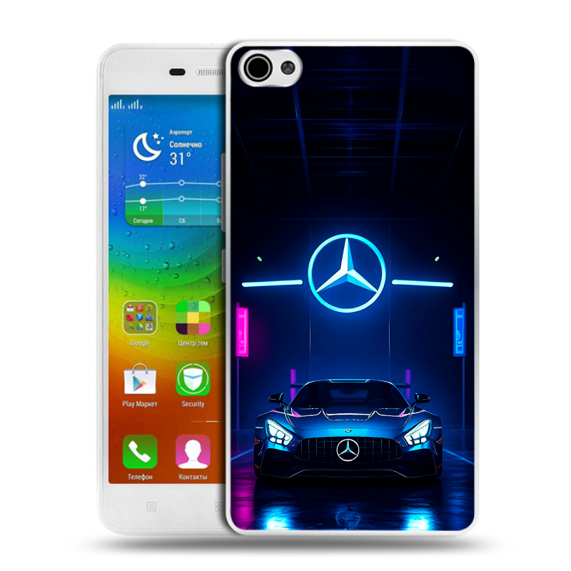 Силиконовый чехол на Lenovo S60 с принтом Mercedes Мерседес Силиконовый чехол на Lenovo S60 с принтом Mercedes Мерседес