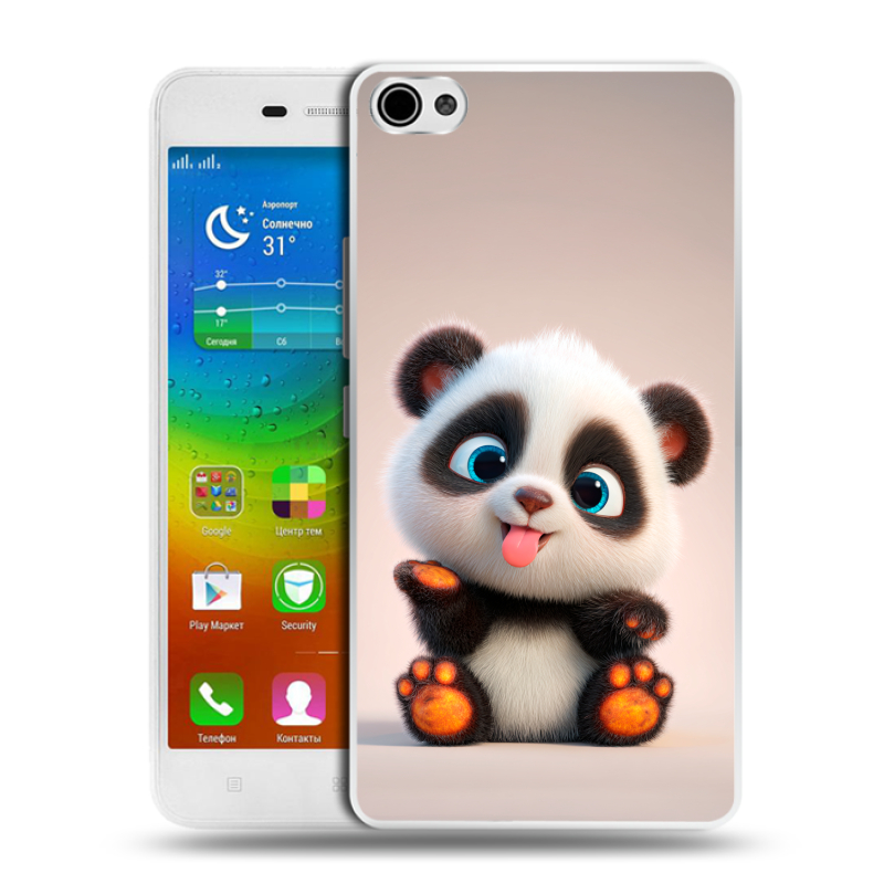 Силиконовый чехол на Lenovo S60 с принтом милая панда Силиконовый чехол на Lenovo S60 с принтом милая панда