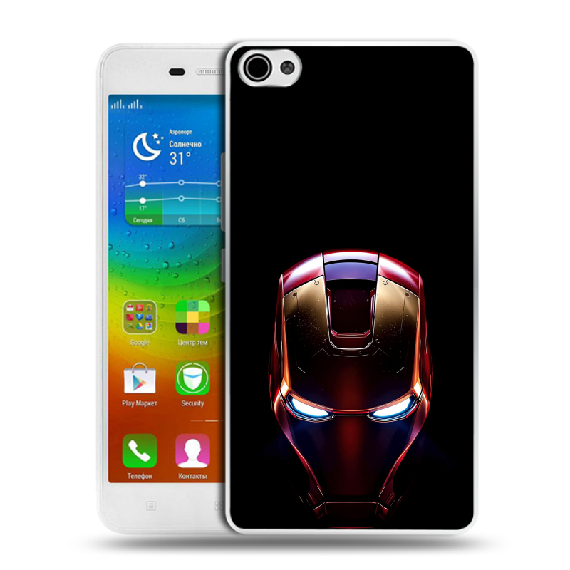 Силиконовый чехол на Lenovo S60 с принтом IronMan Железный человек Силиконовый чехол на Lenovo S60 с принтом IronMan Железный человек