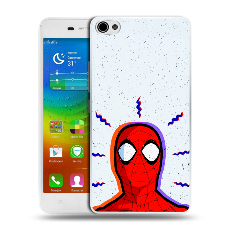 Силиконовый чехол на Lenovo S60 с принтом Spiderman Человек паук Силиконовый чехол на Lenovo S60 с принтом Spiderman Человек паук
