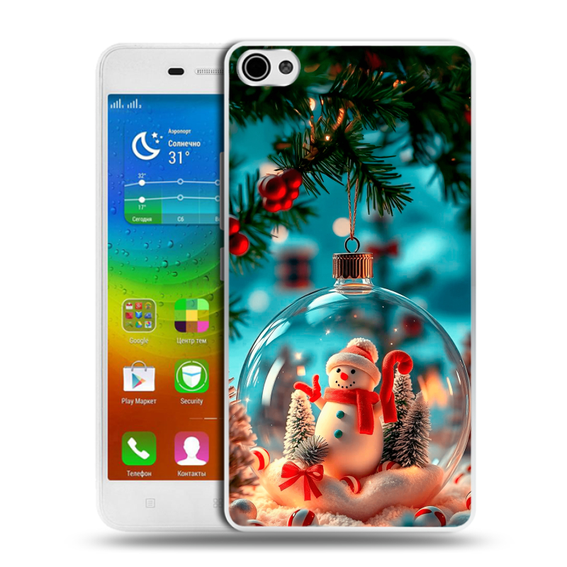 Силиконовый чехол на Lenovo S60 с принтом Новый год Силиконовый чехол на Lenovo S60 с принтом Новый год