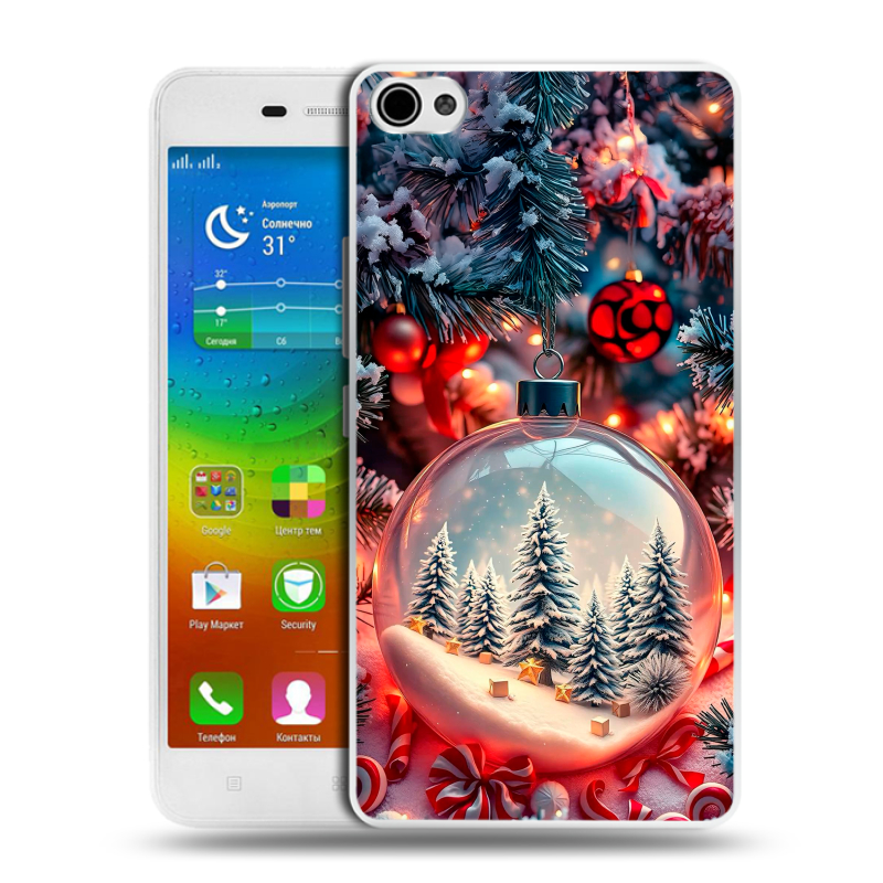 Силиконовый чехол на Lenovo S60 с принтом Новый год Силиконовый чехол на Lenovo S60 с принтом Новый год