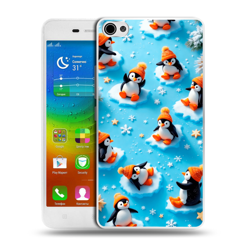 Силиконовый чехол на Lenovo S60 с принтом Новый год Силиконовый чехол на Lenovo S60 с принтом Новый год