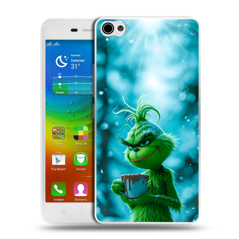 Силиконовый чехол на Lenovo S60 с принтом Новый год гринч Силиконовый чехол на Lenovo S60 с принтом Новый год гринч