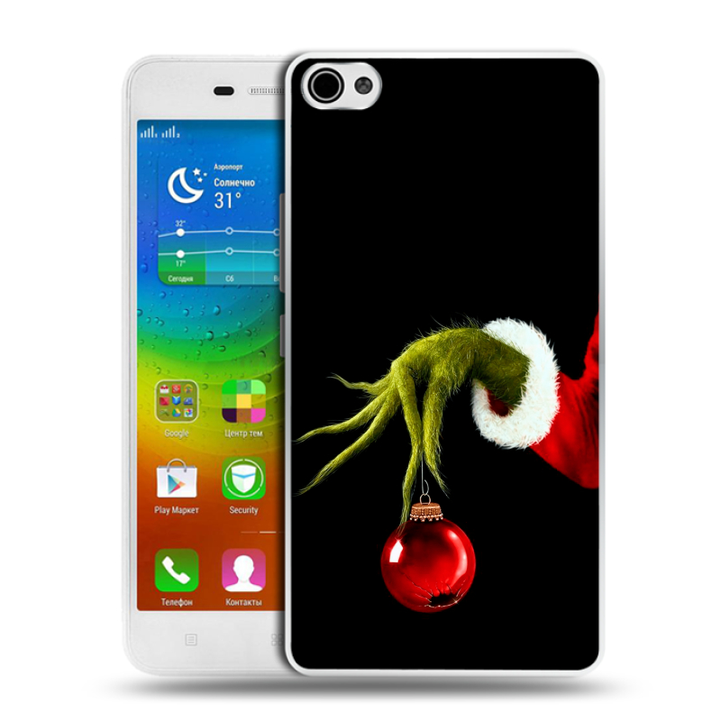 Силиконовый чехол на Lenovo S60 с принтом Новый год Гринч Силиконовый чехол на Lenovo S60 с принтом Новый год Гринч