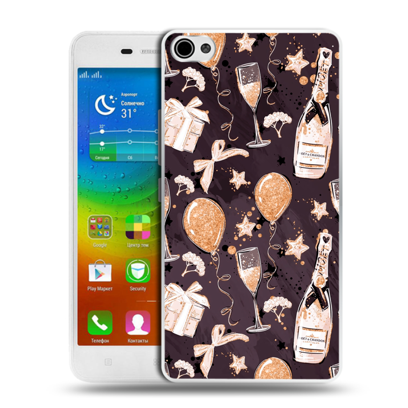 Силиконовый чехол на Lenovo S60 с принтом Новый год Силиконовый чехол на Lenovo S60 с принтом Новый год