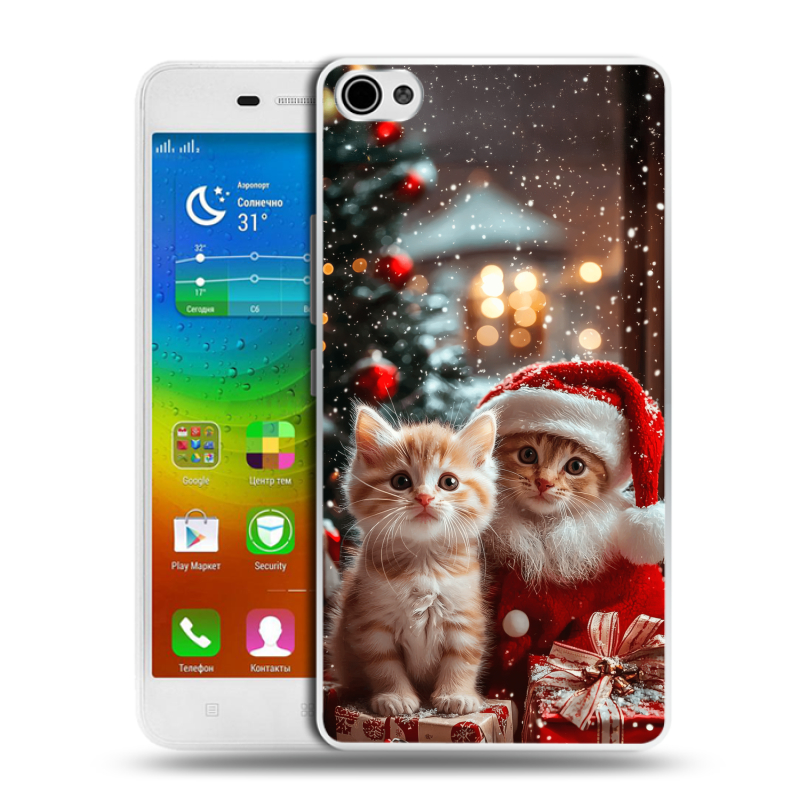 Силиконовый чехол на Lenovo S60 с принтом Новый год Силиконовый чехол на Lenovo S60 с принтом Новый год