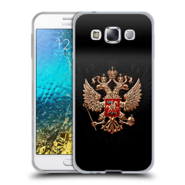 Силиконовый чехол на Samsung Galaxy E5 с принтом Герб России