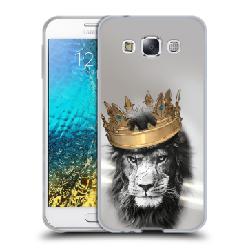 Силиконовый чехол на Samsung Galaxy E5 с принтом Лев с короной Силиконовый чехол на Samsung Galaxy E5 с принтом Лев с короной