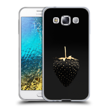 Силиконовый чехол на Samsung Galaxy E5 с принтом Черная клубника Силиконовый чехол на Samsung Galaxy E5 с принтом Черная клубника