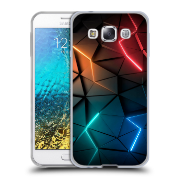 Силиконовый чехол на Samsung Galaxy E5 с принтом Абстракция неон
