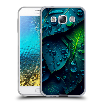 Силиконовый чехол на Samsung Galaxy E5 с принтом Листья