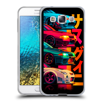 Силиконовый чехол на Samsung Galaxy E5 с принтом Гоночные машины Силиконовый чехол на Samsung Galaxy E5 с принтом Гоночные машины