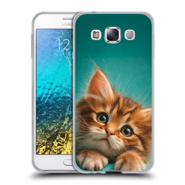Силиконовый чехол на Samsung Galaxy E5 с принтом котенок Силиконовый чехол на Samsung Galaxy E5 с принтом котенок
