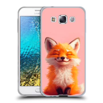 Силиконовый чехол на Samsung Galaxy E5 с принтом милая лиса Силиконовый чехол на Samsung Galaxy E5 с принтом милая лиса