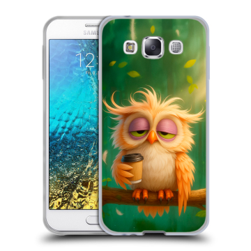 Силиконовый чехол на Samsung Galaxy E5 с принтом сова Силиконовый чехол на Samsung Galaxy E5 с принтом сова