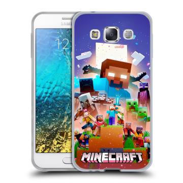 Силиконовый чехол на Samsung Galaxy E5 с принтом Майнкрафт Minecraft