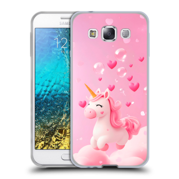 Силиконовый чехол на Samsung Galaxy E5 с принтом Единорог Силиконовый чехол на Samsung Galaxy E5 с принтом Единорог