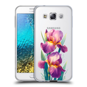 Силиконовый чехол на Samsung Galaxy E5 с принтом Цветы орхидеи