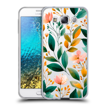 Силиконовый чехол на Samsung Galaxy E5 с принтом Цветы паттерн