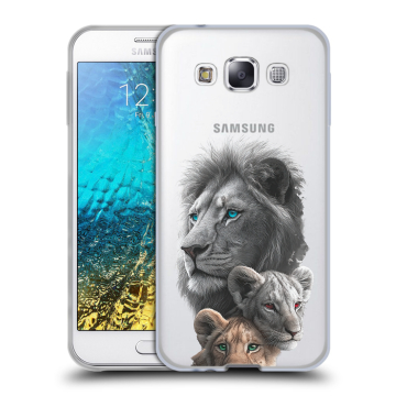 Силиконовый чехол на Samsung Galaxy E5 с принтом Львы
