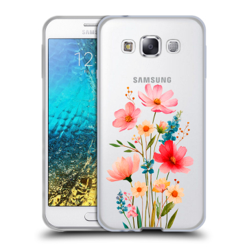 Силиконовый чехол на Samsung Galaxy E5 с принтом Цветы