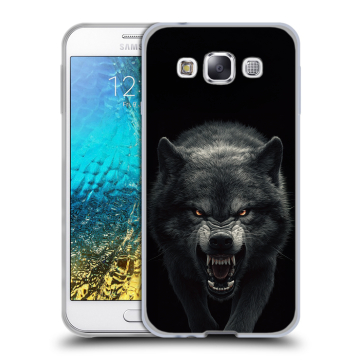 Силиконовый чехол на Samsung Galaxy E5 с принтом Волк Силиконовый чехол на Samsung Galaxy E5 с принтом Волк