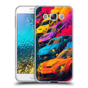 Силиконовый чехол на Samsung Galaxy E5 с принтом Тачки