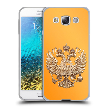 Силиконовый чехол на Samsung Galaxy E5 с принтом Герб Флаг России Силиконовый чехол на Samsung Galaxy E5 с принтом Герб Флаг России