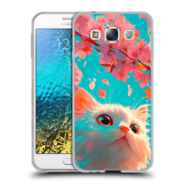 Силиконовый чехол на Samsung Galaxy E5 с принтом Красивый кот Силиконовый чехол на Samsung Galaxy E5 с принтом Красивый кот