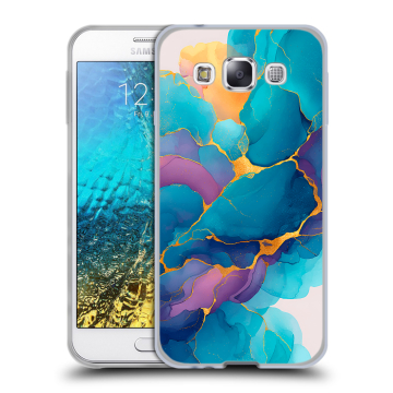 Силиконовый чехол на Samsung Galaxy E5 с принтом Мрамор блестки Силиконовый чехол на Samsung Galaxy E5 с принтом Мрамор блестки