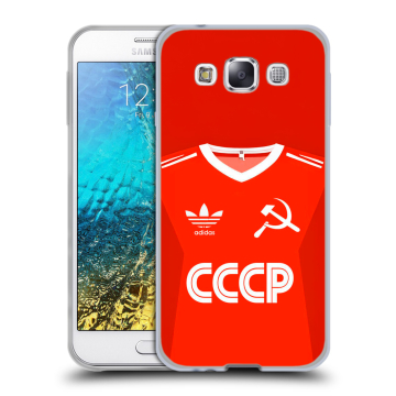 Силиконовый чехол на Samsung Galaxy E5 с принтом Флаг Герб СССР Силиконовый чехол на Samsung Galaxy E5 с принтом Флаг Герб СССР