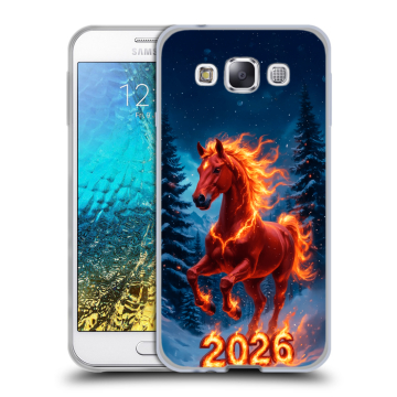 Силиконовый чехол на Samsung Galaxy E5 с принтом Новый год коня Силиконовый чехол на Samsung Galaxy E5 с принтом Новый год коня