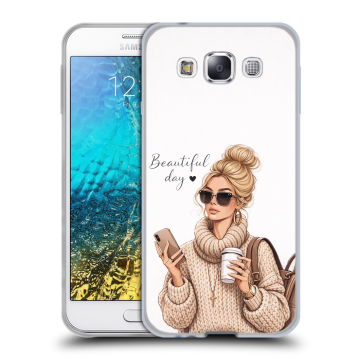 Силиконовый чехол на Samsung Galaxy E5 с принтом женский Силиконовый чехол на Samsung Galaxy E5 с принтом женский