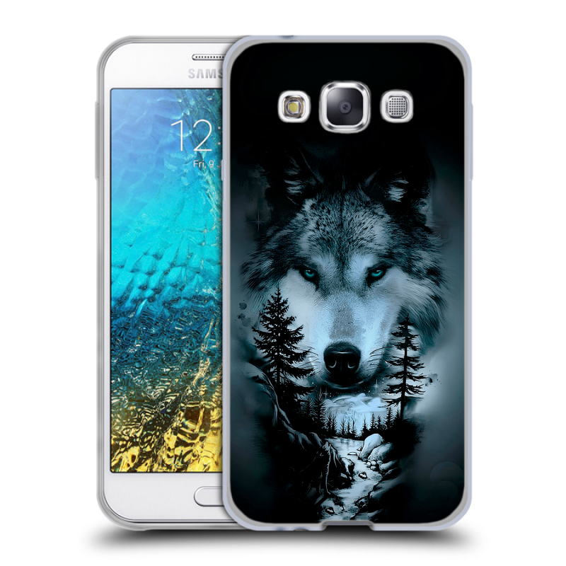 Пластиковый чехол на Samsung Galaxy E5 с принтом Лесной волк Пластиковый чехол на Samsung Galaxy E5 с принтом Лесной волк