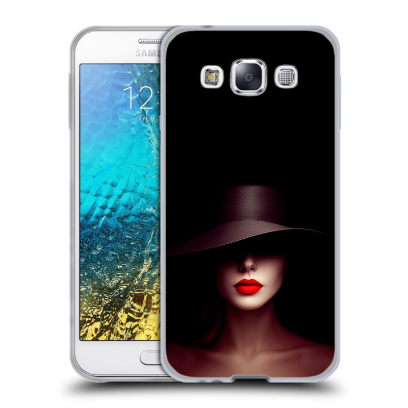 Пластиковый чехол на Samsung Galaxy E5 с принтом Девушка в шляпе Пластиковый чехол на Samsung Galaxy E5 с принтом Девушка в шляпе