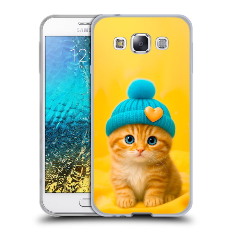 Силиконовый чехол на Samsung Galaxy E5 с принтом Котенок в шапке Силиконовый чехол на Samsung Galaxy E5 с принтом Котенок в шапке