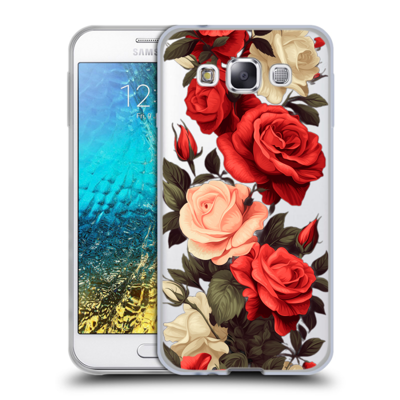 Силиконовый чехол на Samsung Galaxy E5 с принтом Розы Силиконовый чехол на Samsung Galaxy E5 с принтом Розы