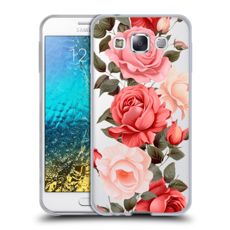 Силиконовый чехол на Samsung Galaxy E5 с принтом Розы Силиконовый чехол на Samsung Galaxy E5 с принтом Розы