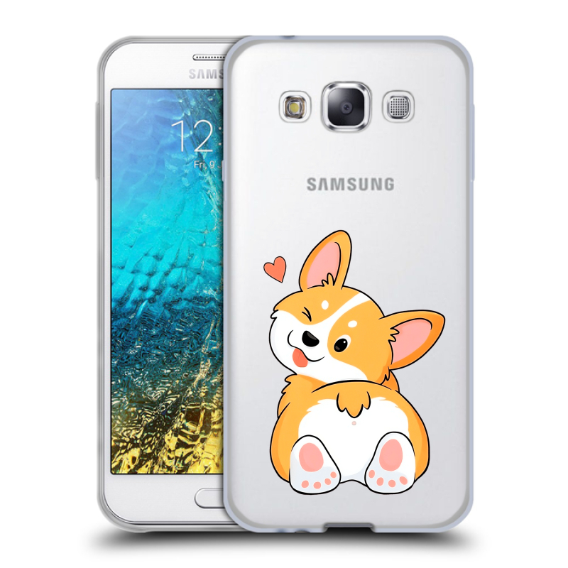 Силиконовый чехол на Samsung Galaxy E5 с принтом Корги Силиконовый чехол на Samsung Galaxy E5 с принтом Корги