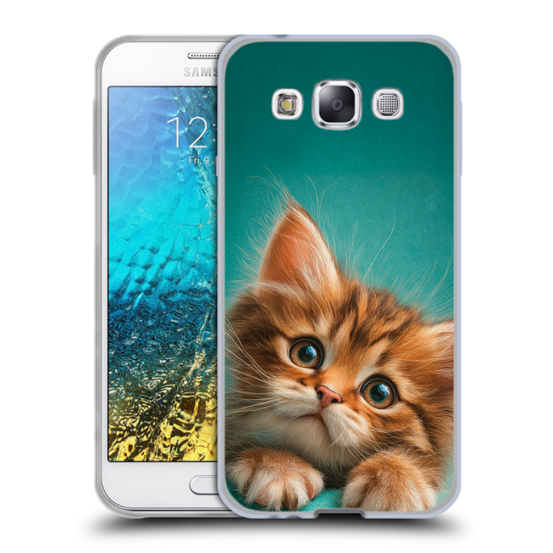 Силиконовый чехол на Samsung Galaxy E5 с принтом котенок Силиконовый чехол на Samsung Galaxy E5 с принтом котенок