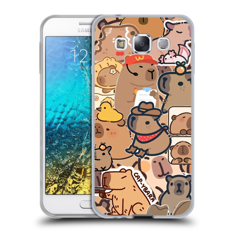 Силиконовый чехол на Samsung Galaxy E5 с принтом капибара Силиконовый чехол на Samsung Galaxy E5 с принтом капибара