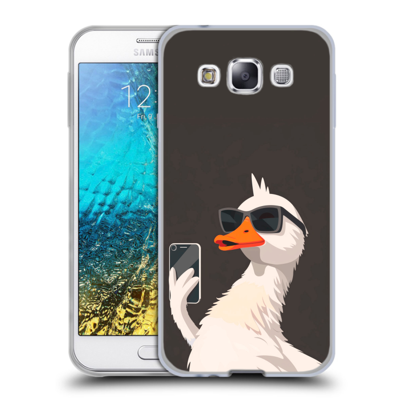 Силиконовый чехол на Samsung Galaxy E5 с принтом утка в очках Силиконовый чехол на Samsung Galaxy E5 с принтом утка в очках