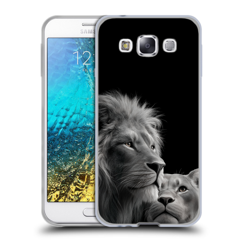 Пластиковый чехол на Samsung Galaxy E5 с принтом Лев кошки Пластиковый чехол на Samsung Galaxy E5 с принтом Лев кошки