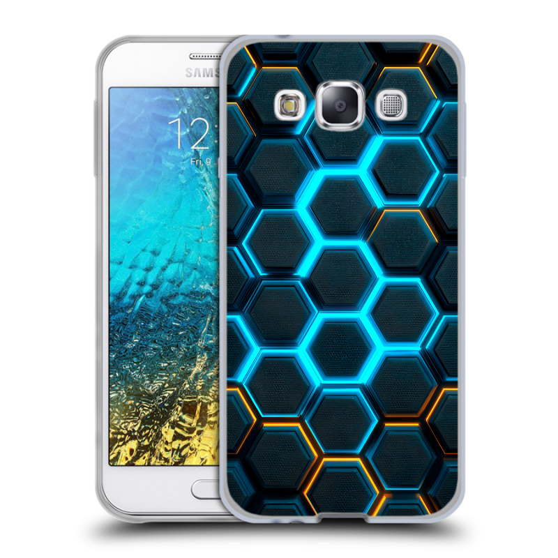 Пластиковый чехол на Samsung Galaxy E5 с принтом Неоновые соты Пластиковый чехол на Samsung Galaxy E5 с принтом Неоновые соты