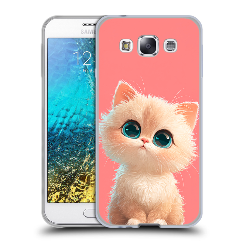 Силиконовый чехол на Samsung Galaxy E5 с принтом Розовый котенок Силиконовый чехол на Samsung Galaxy E5 с принтом Розовый котенок