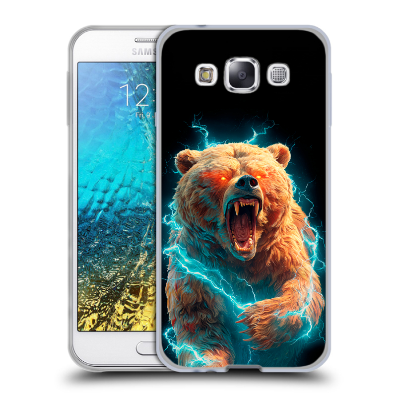 Силиконовый чехол на Samsung Galaxy E5 с принтом Медведь Силиконовый чехол на Samsung Galaxy E5 с принтом Медведь