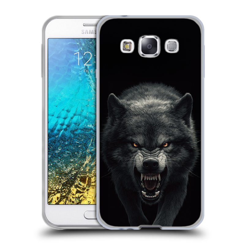 Пластиковый чехол на Samsung Galaxy E5 с принтом Волк Пластиковый чехол на Samsung Galaxy E5 с принтом Волк