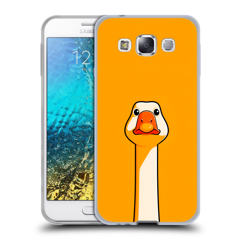 Силиконовый чехол на Samsung Galaxy E5 с принтом Смешная утка Силиконовый чехол на Samsung Galaxy E5 с принтом Смешная утка